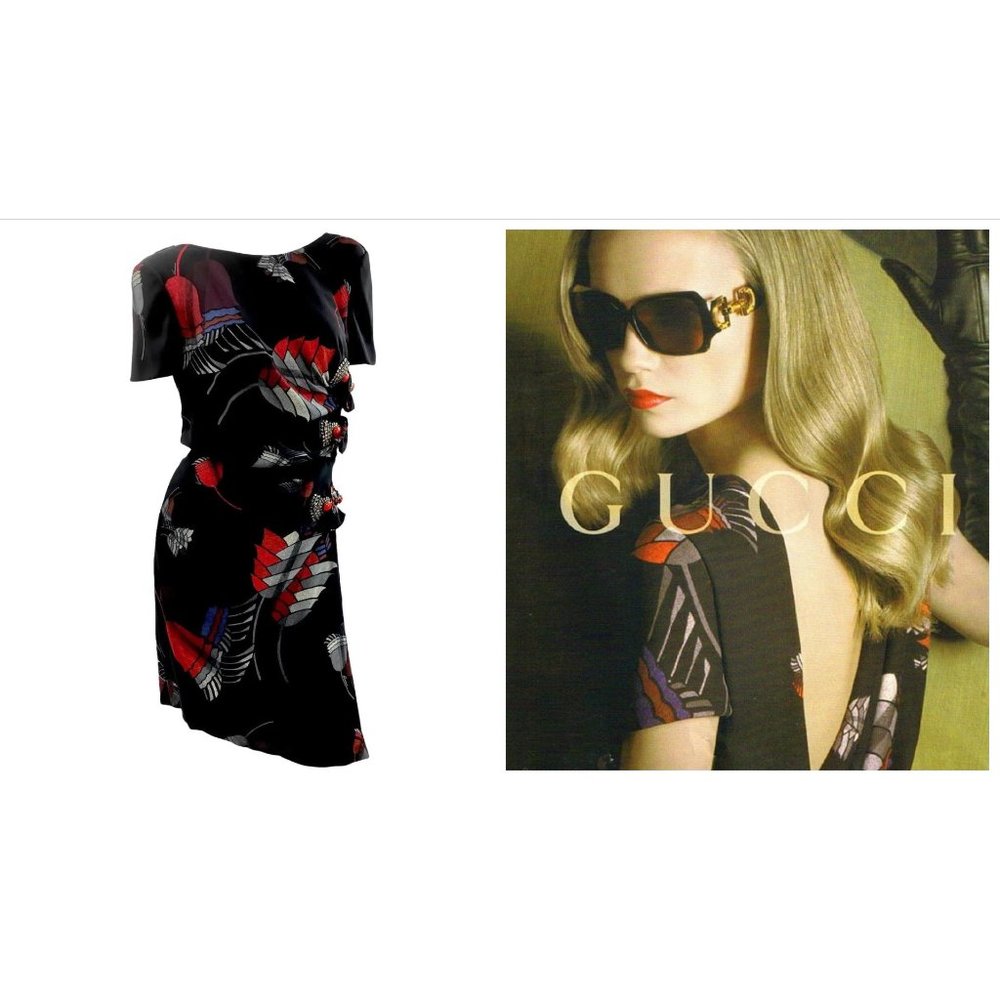 F/W 2007 Look #20 Vintage Gucci Crystal and Gem Embellished Silk Dress